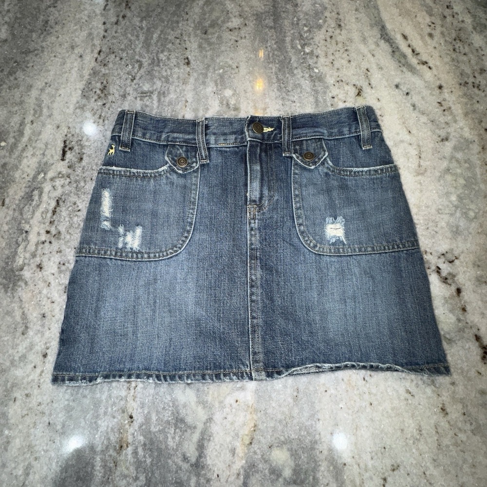VTG Y2K Old Navy Micro Mini Skirt Women's 28" Sz Small Low Waist Denim Jean 2005